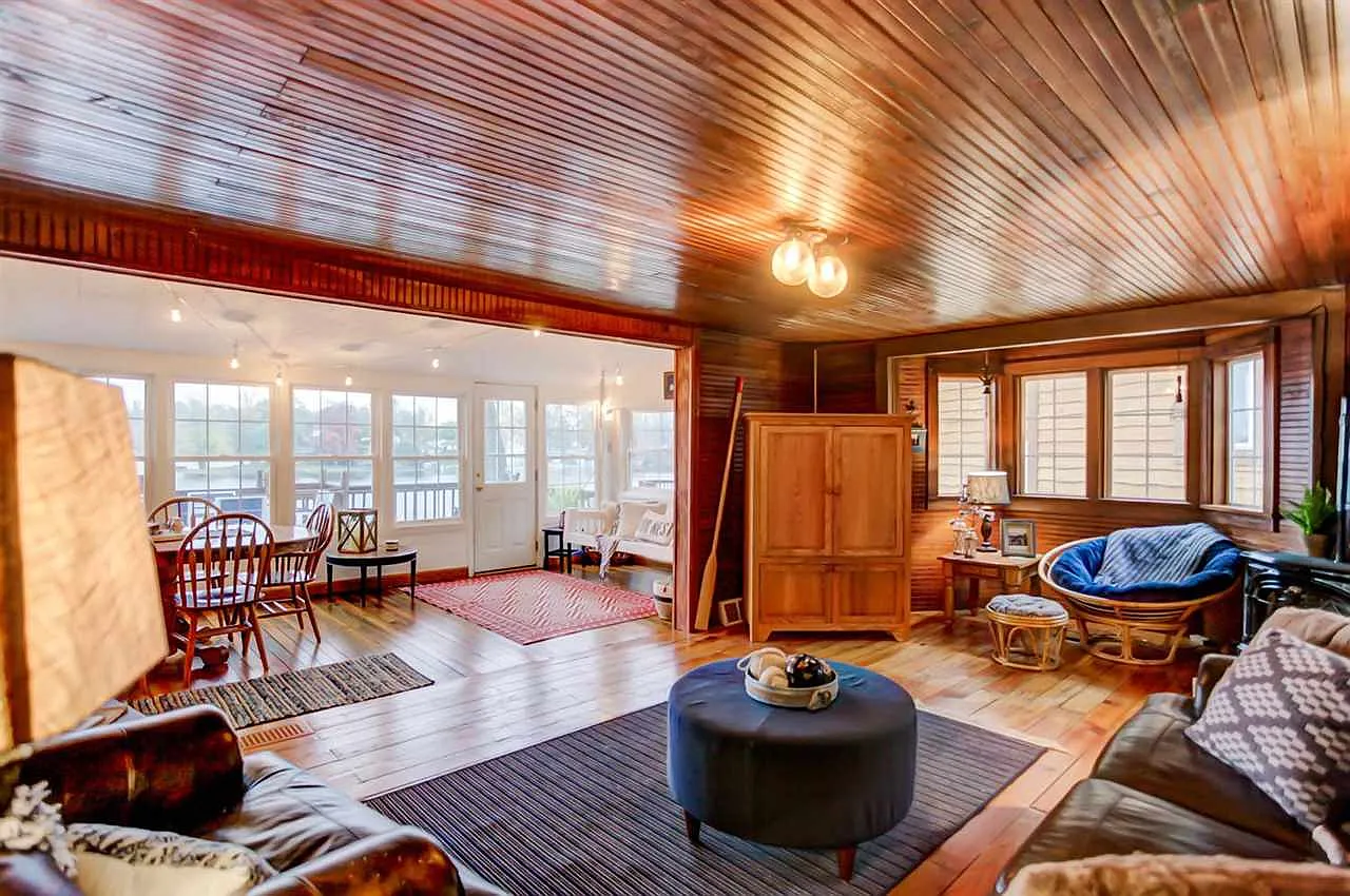 Open living and dining area